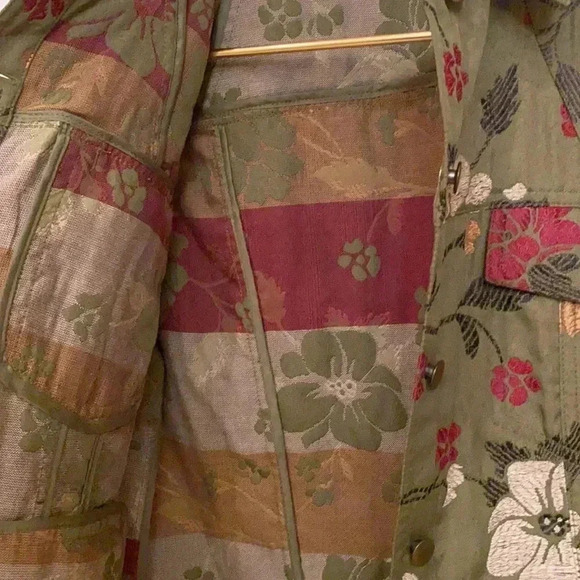 Chicos Green button down jacket Sz 0 - Picture 5 of 6